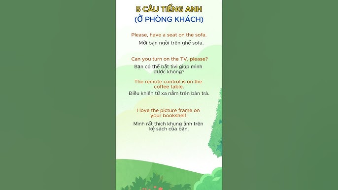 5 Câu Tiếng Anh Thông Dụng Khi Ở Phòng Khách | Học Nhanh, Nhớ Lâu ...