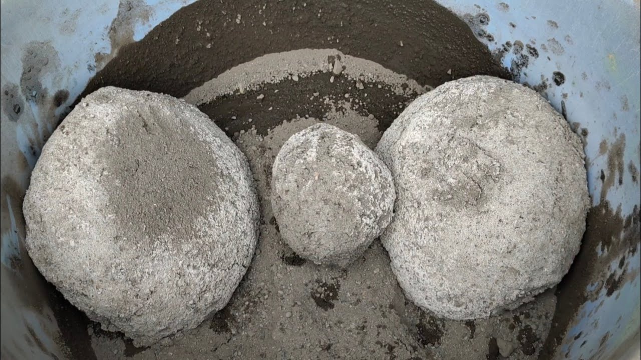 Asmr - New Gritty sand cement+Charcoalashes slabs crumbling in water 💦💦
