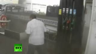 Lucky Missed Russian Man Missed The Death Crash At The Gas Station