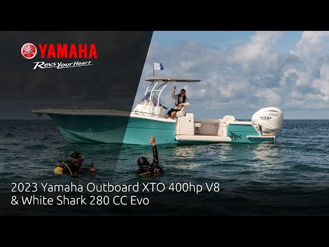 2023 Yamaha Outboard XTO 400hp V8 &amp; White Shark 280 CC Evo