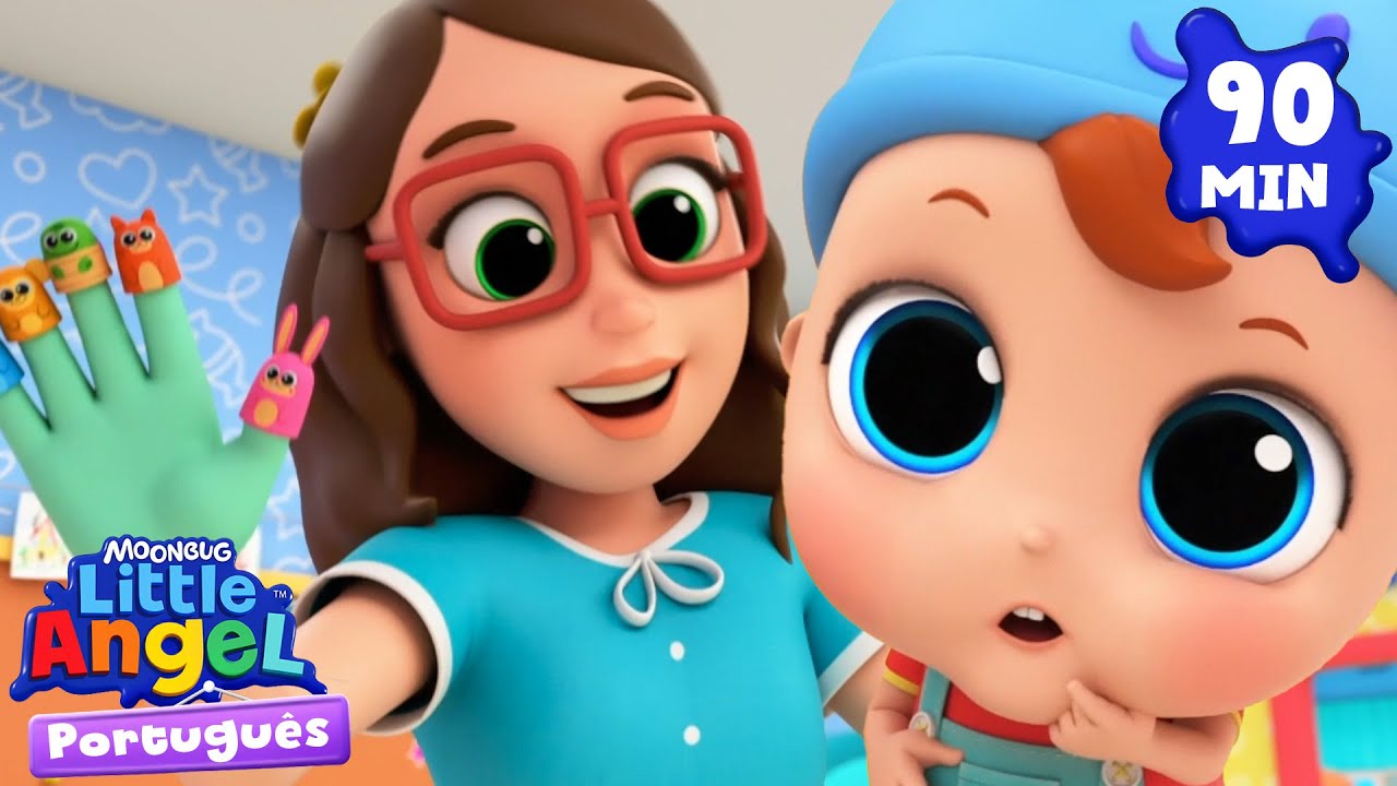 A Família dos Dedos dos Animais | Little Angel Brasil | Moonbug Kids | Músicas Infantis em Português