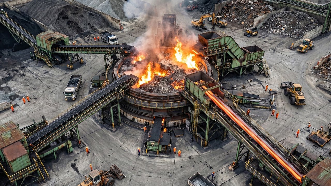 Inside the Steel Factory – How Wire Rods Are Made From Iron Ore Mining (full process) 