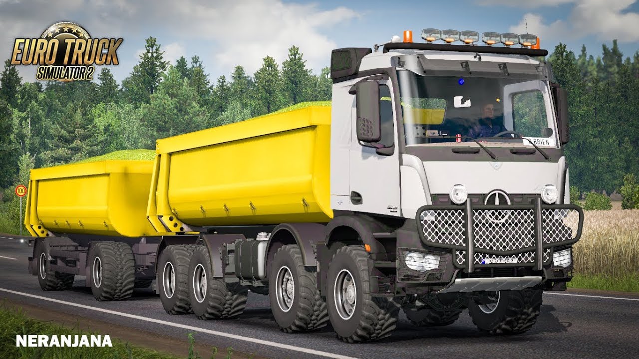 Ets 2 Mod Mercedes Benz Arocs Agrar Ownable Kipper Agrar Trailer Ets2 V1 36 Youtube