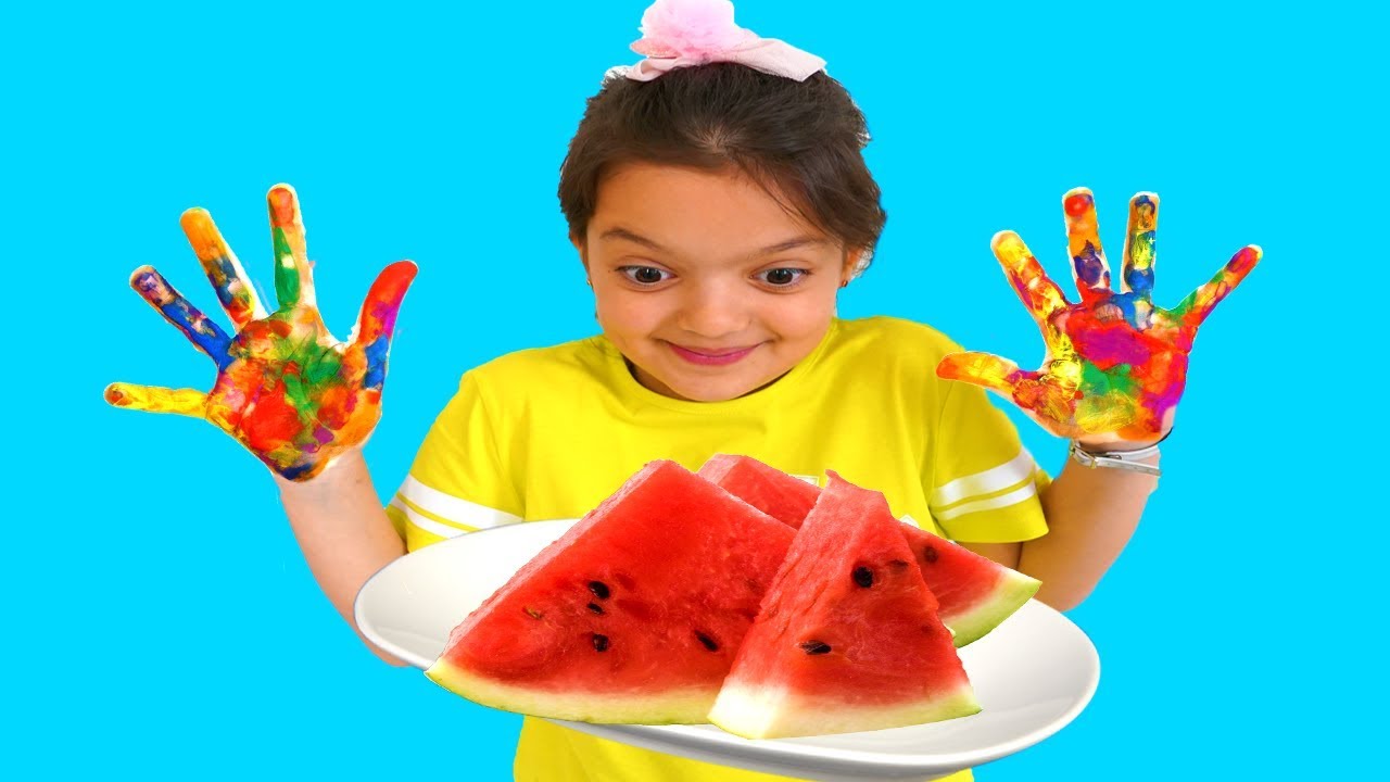 Masal kinetic sand with Toys and Watermelon  & Wash Your Hands, video for kids