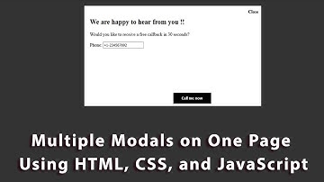 Multiple Modals on One Page Using HTML, CSS, and JavaScript, 2 modal popup with javascript/CSS/HTML