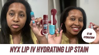 NYX Lip IV Hydrating Glossy Lip Stain Review Demo