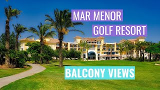 Mar Menor Golf Resort - 18th Green, Pool, Clubhouse and Outside Dining View From Room Balcony