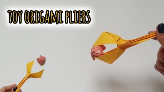 How to make easy origami paper pliers // Paper clip toy