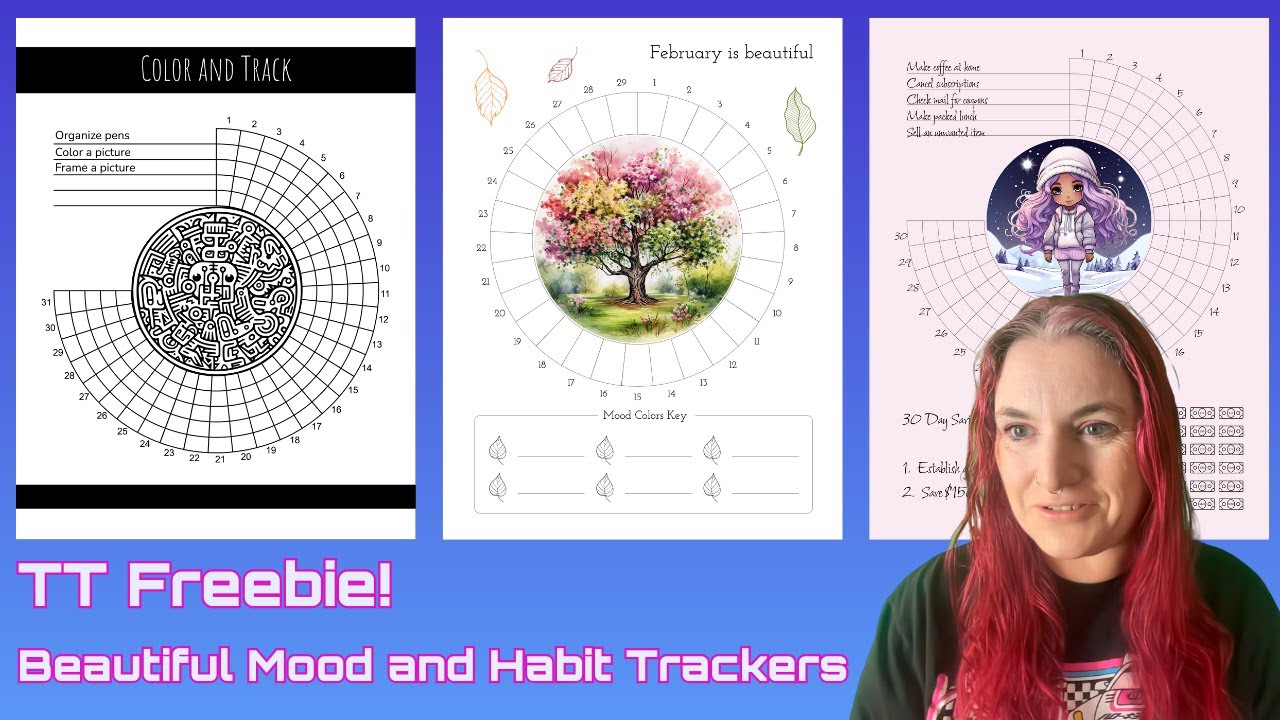 Habit and mood tracker templates tangent templates freebie kdp