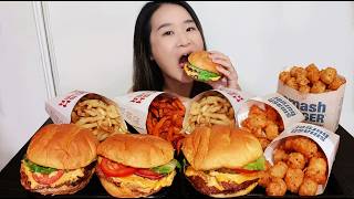 Smashburger Mukbang: Double Classic Beef vs Double Turkey Burger + Sides Galore! ASMR Eating