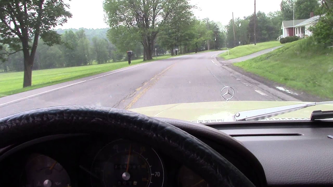 W116 300sd driving footage