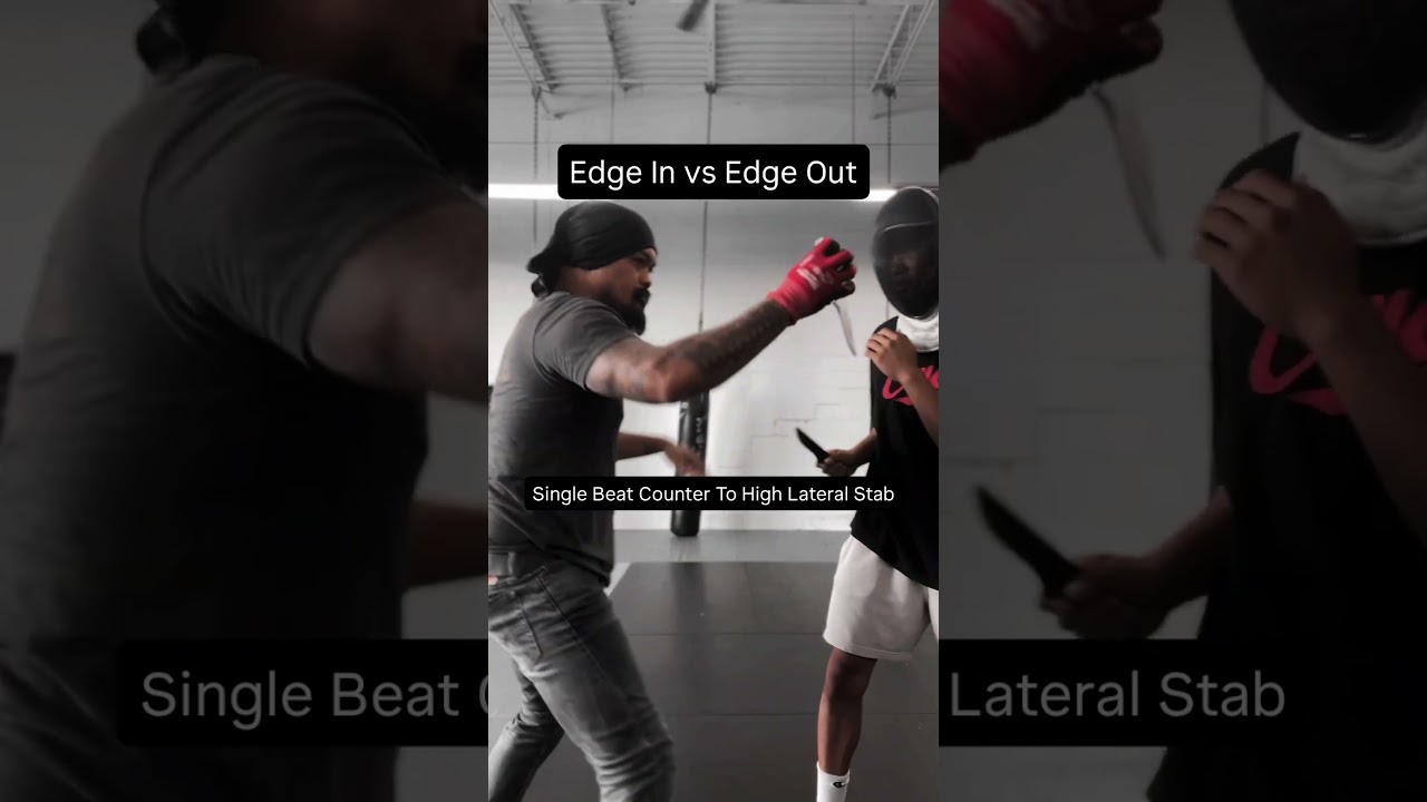 Knife Fighting: Single beat counter to high lateral thrust