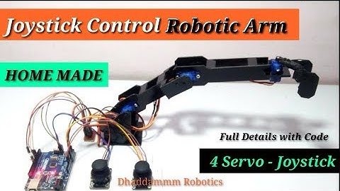 🎮DIY Joystick Control Servo Motor Arm😃 Full Tutorial with Code or diagram📍4 Axis Arm , Dhaddammm