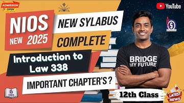 NIOS 12th Introduction to Law (338) New Syllabus 2025 | Full Guide & Exam Pattern! #newsyllabus