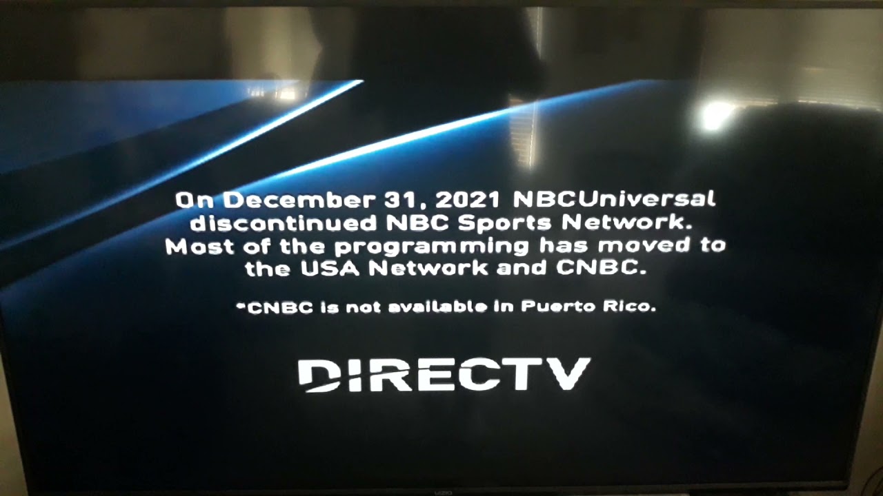 DirecTV NBC Sports Network Shutdown Message #2 January 10,2022