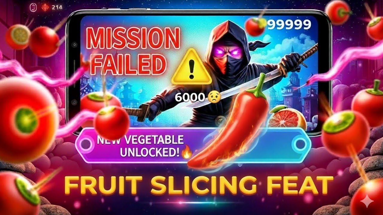 Fruit Ninja Mission Failed 😢, New Vegetable chilly unlocked 🤩