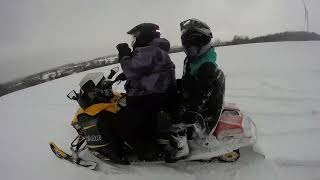 Riding Ski-Doo sled on trail (part 2)