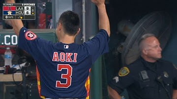 LAA@HOU: Aoki collects three hits and 2,000th pro hit