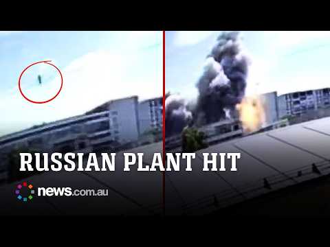 CCTV captures moment missiles hit Russian semiconductor plant