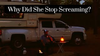She needed HELP but I couldn't find her!! - Camping Alone In A Pickup Truck Camper