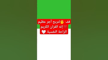 قف 🖐️لتربح أجر عظيم ❤️إنه القران الكريم الراحة النفسية 🤍 #قران_كريم #الله