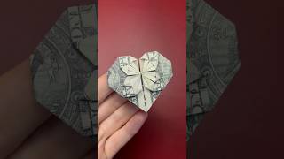 How to make a dollar heart #origamiforeveryone #origamidiy #papercraftorigami #moneyorigami #diy