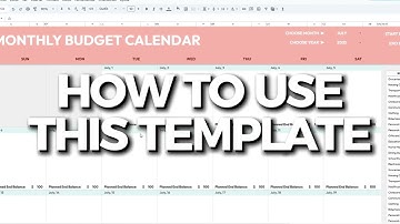 MONTHLY BUDGET CALENDAR TEMPLATE