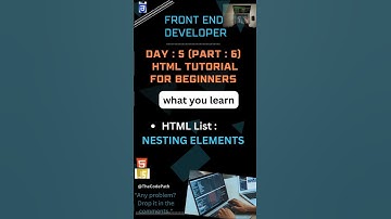 Want to Master HTML? WATCH THIS ||Nested List #html5 #learnhtml5andcss3 #shorts #htmltutorial #html5
