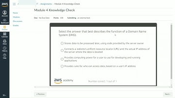 AWS Module 4 Knowledge Check | AWS Academy Introduction to Cloud: Semester 1 [13537] | 4K