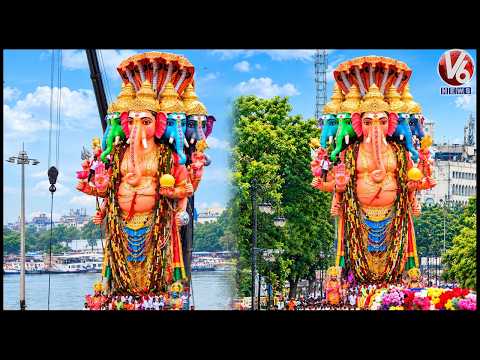 Khairatabad Ganesh Move To Tank Bund From Secretariat | Khairatabad Ganesh Nimajjanam 2026 | V6 - V6NEWSTELUGU