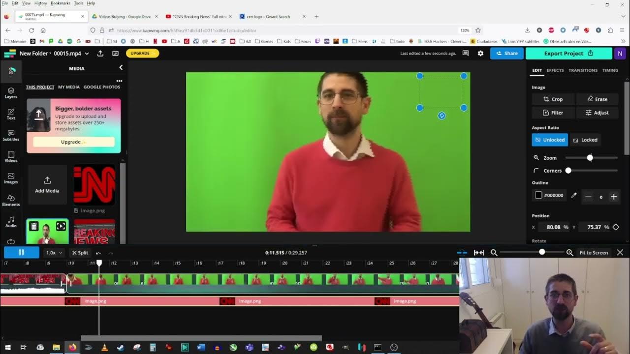 Tutorial Kapwing how to remove a green screen YouTube