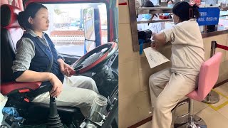 Pregnant Female Truck Driver Di Sun Journey On The Road