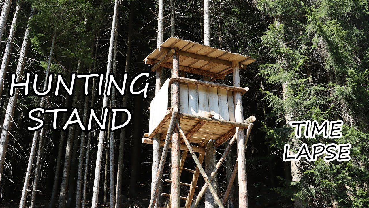 Hunting high stand/Hochsitz bauen/ Postavitev visoke preže - Time Lapse - LD Bled, SLOVENIA