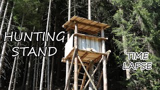 Hunting high stand/Hochsitz bauen/ Postavitev visoke preže - Time Lapse - LD Bled, SLOVENIA