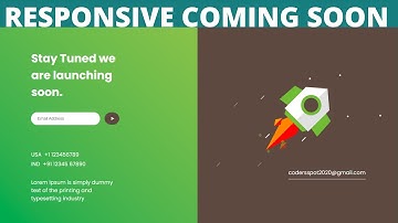 How To Make Responsive Coming Soon Page Using HTML5 and CSS3 | Under Construction Page | HTML | CSS
