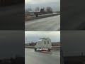 Rouge tire whizzes past patrol car