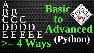 Python Pattern Program - Print Characters in Triangle Shape in Python | Python Character Pattern 5
