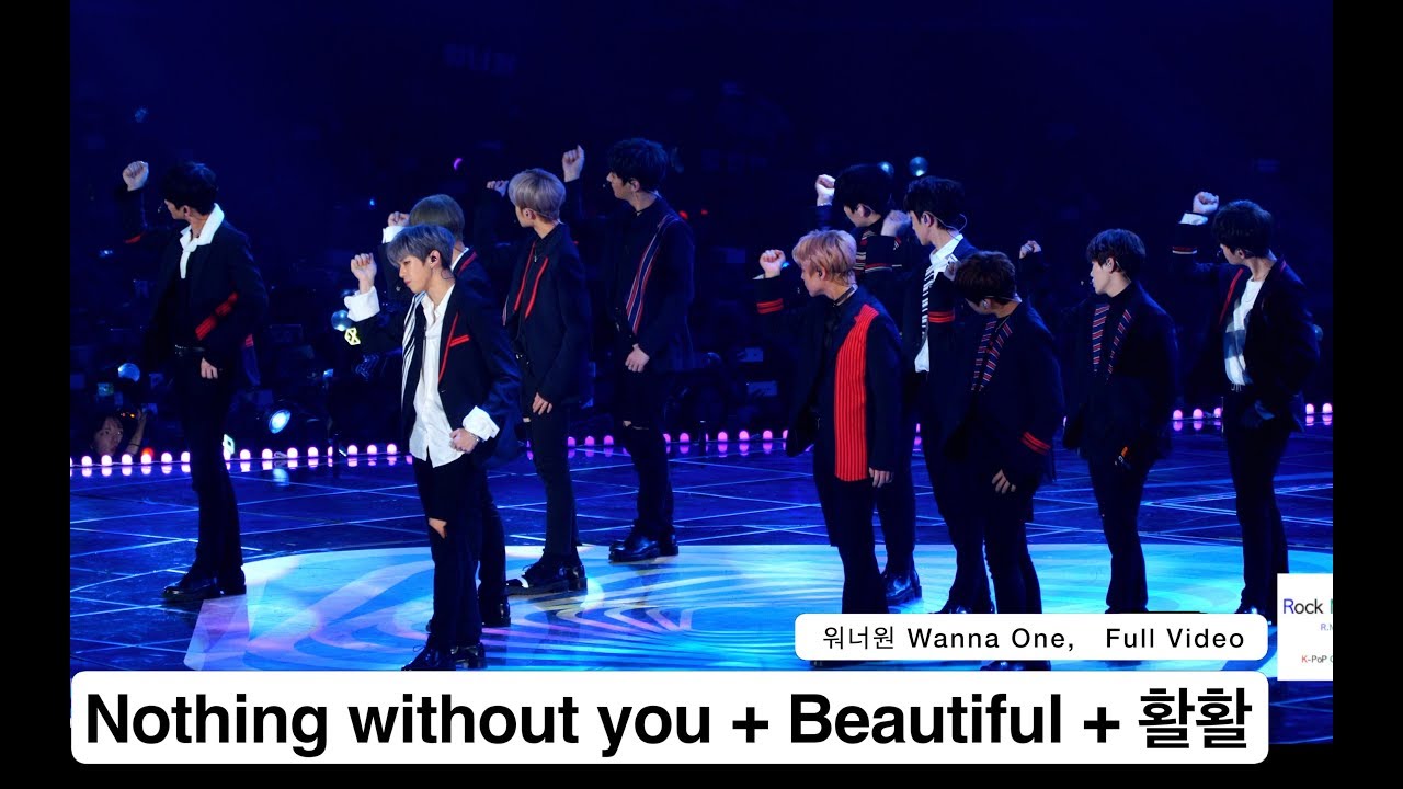 워너원 Wanna One[4K 직캠]Nothing without you + Beautiful + 활활,풀캠@171202 락뮤직