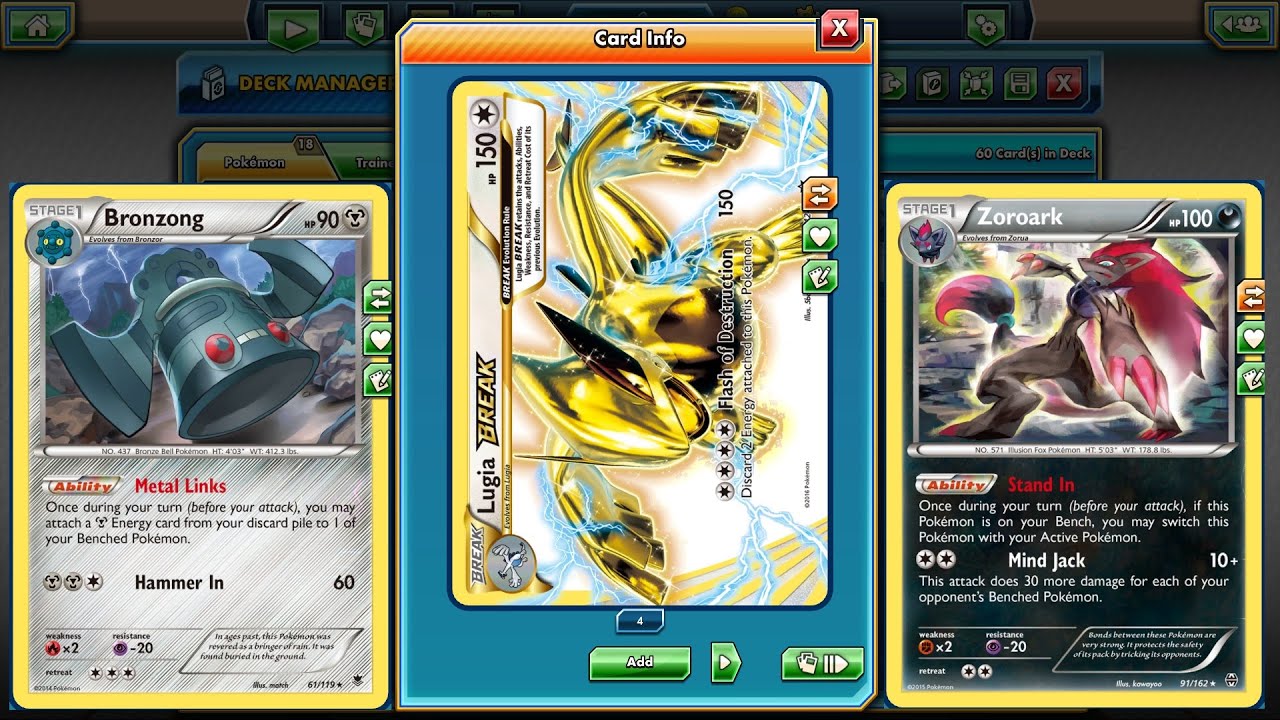 pokemon tcg lugia break zoroark bronzong standard format deck pokemon tcg standard format 2016