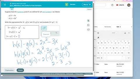 Sum, difference, and product of two functions