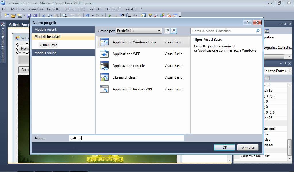 Visual Basic Lezione 3 Tutorial Galleria Fotografica Manuale - YouTube