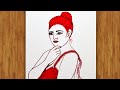 💋HOW TO DRAW AN BEAUTIFUL GIRLS SKETCH FOR BEGINNERS💘STEP BY STEP DRAWING CHALLENGE