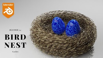 Making a bird Nest🦜  in Blender | Blender 3.4 | Cycles