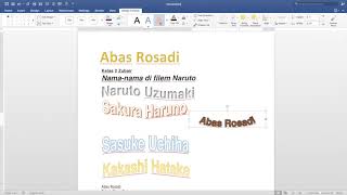 Word Art pada Ms  Word