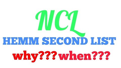 NCL : HEMM OPERATOR UPDATE SECOND LIST FOR REMAINING CANDIDATES