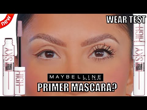 new*MAYBELLINE SKY HIGH TINTED MASCARA WEAR lashes*| fine/flat + YouTube PRIMER - TEST* REVIEW MagdalineJanet