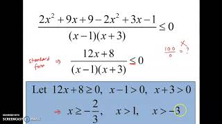 Solving rational inequality by using number line