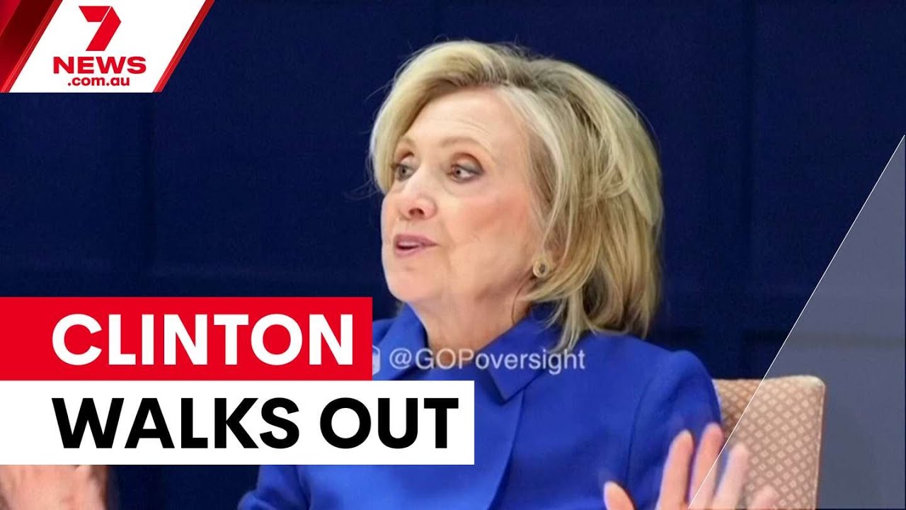 Hillary Clinton storms out of Epstein deposition | 7NEWS