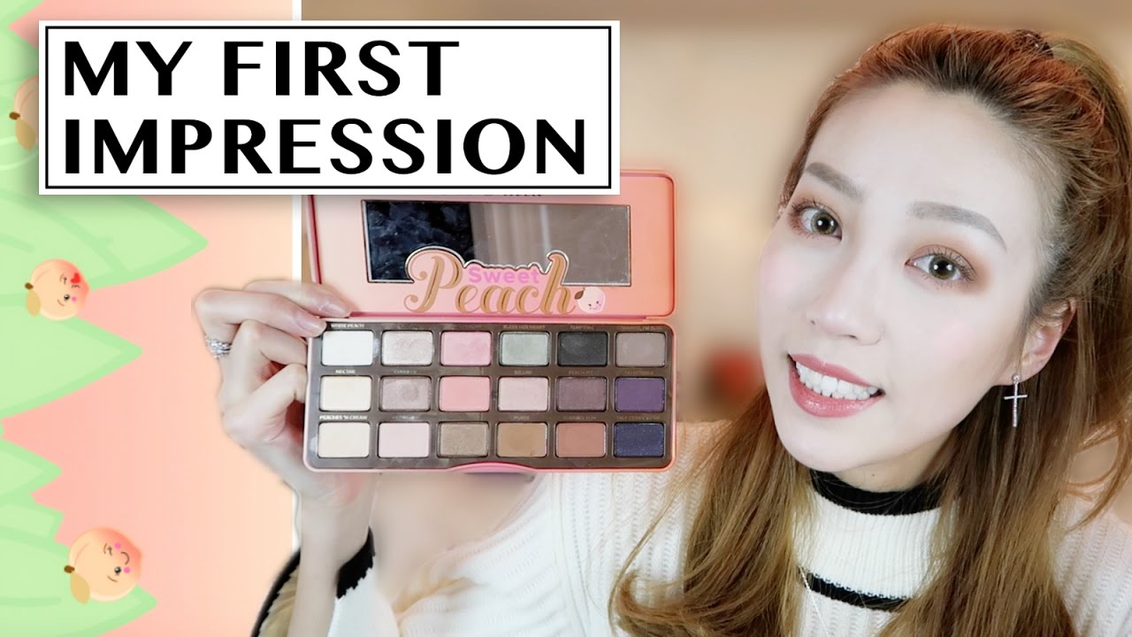 第一印象l Too Faced 桃子盘眼影 First Impression Too Faced Sweet Peach Palette Youtube