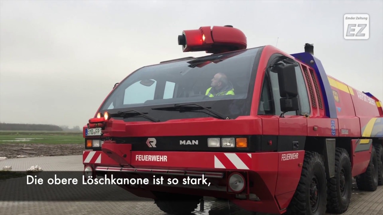 Der Flugplatz Emden hat ein neues Feuerlösch-Fahrzeug